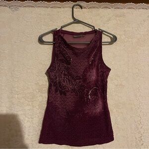 Mexx Deep Red Floral Tank Top